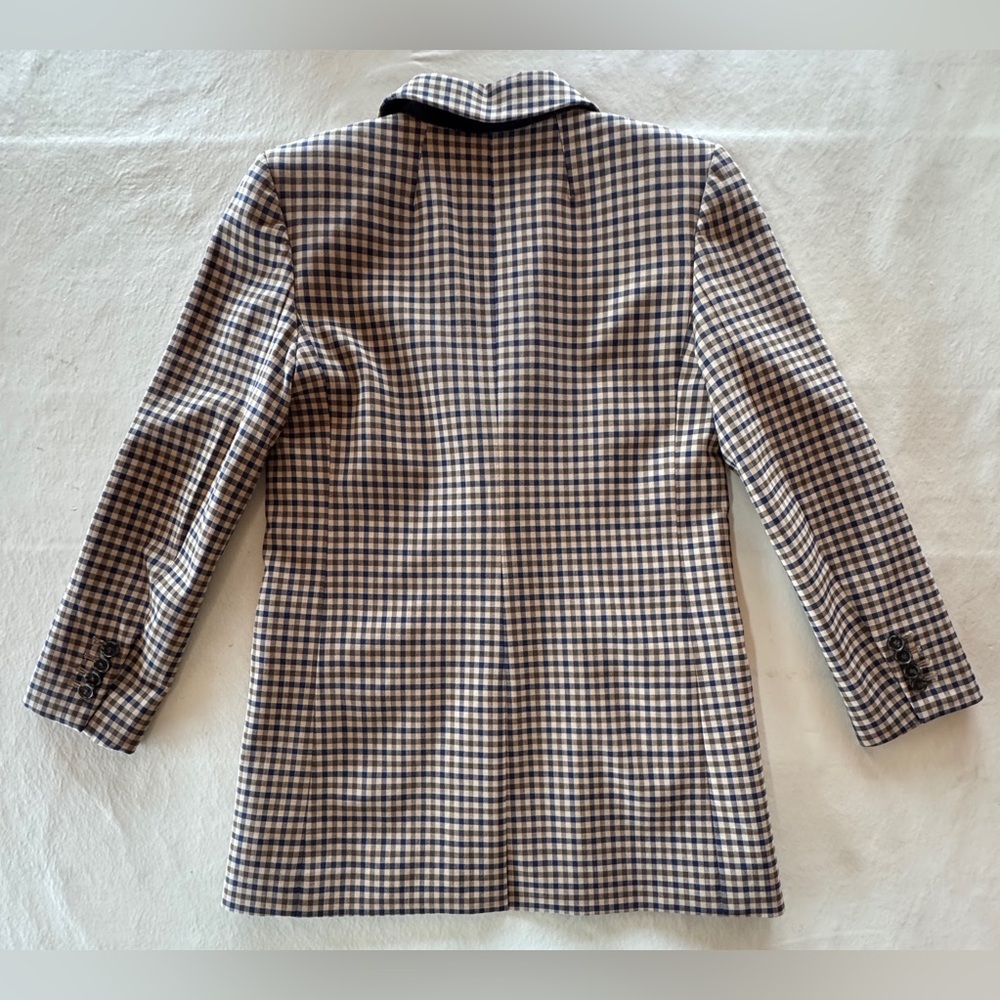 J Crew Alfie Blazer Italian Stretch Wool Honey Plaid (Sz 0P) - Picture 9 of 17